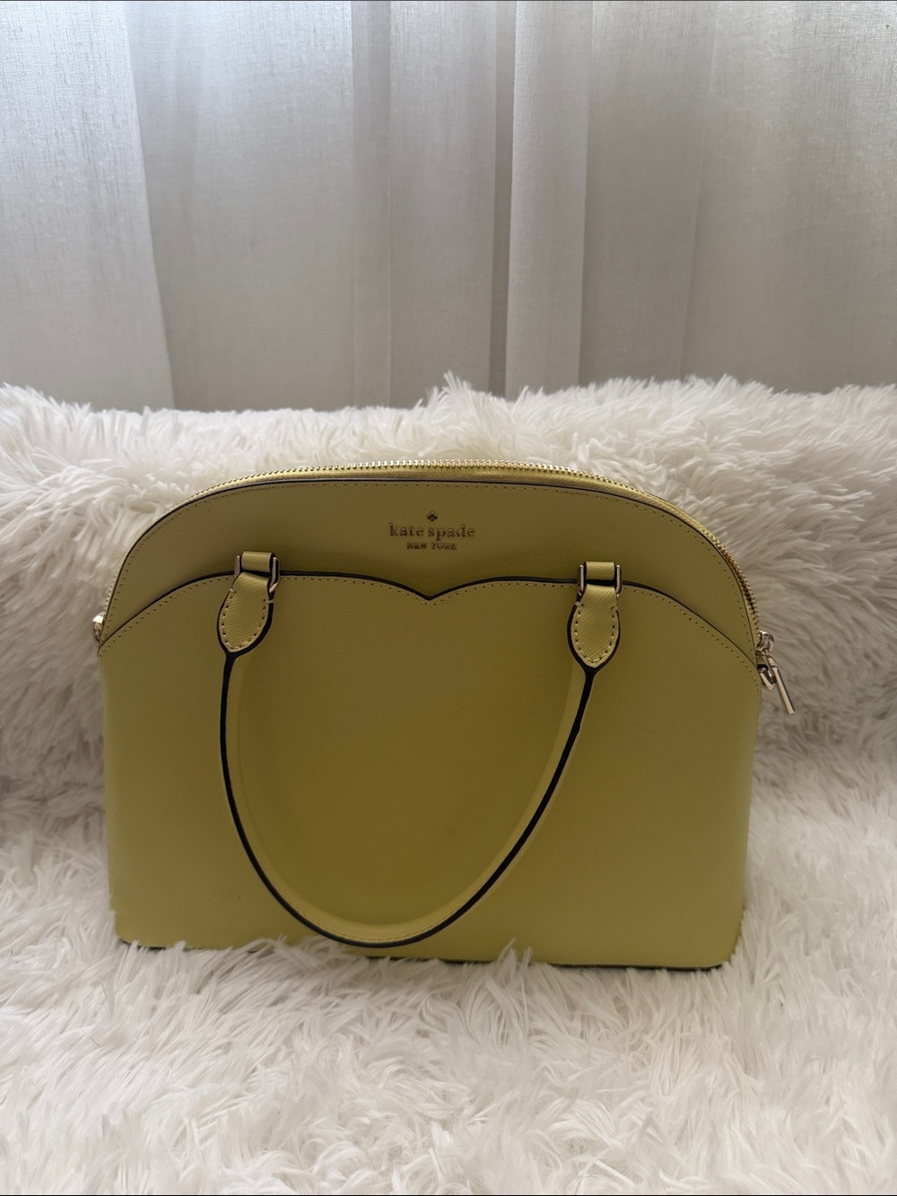 kate spade lemon yellow dome satchel